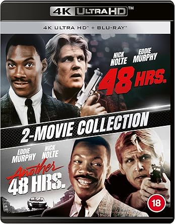 2-Movie Collection of '48 Hrs.' and 'Another 48 Hrs.' on 4K Ultra HD and Blu-ray with actors Eddie Murphy and Nick Nolte.