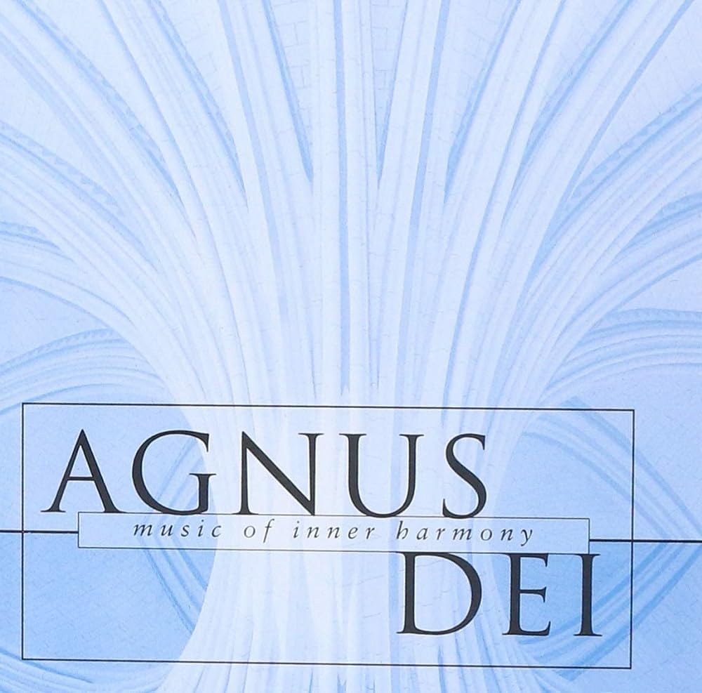 Album cover for 'Agnus Dei' with a light blue abstract design