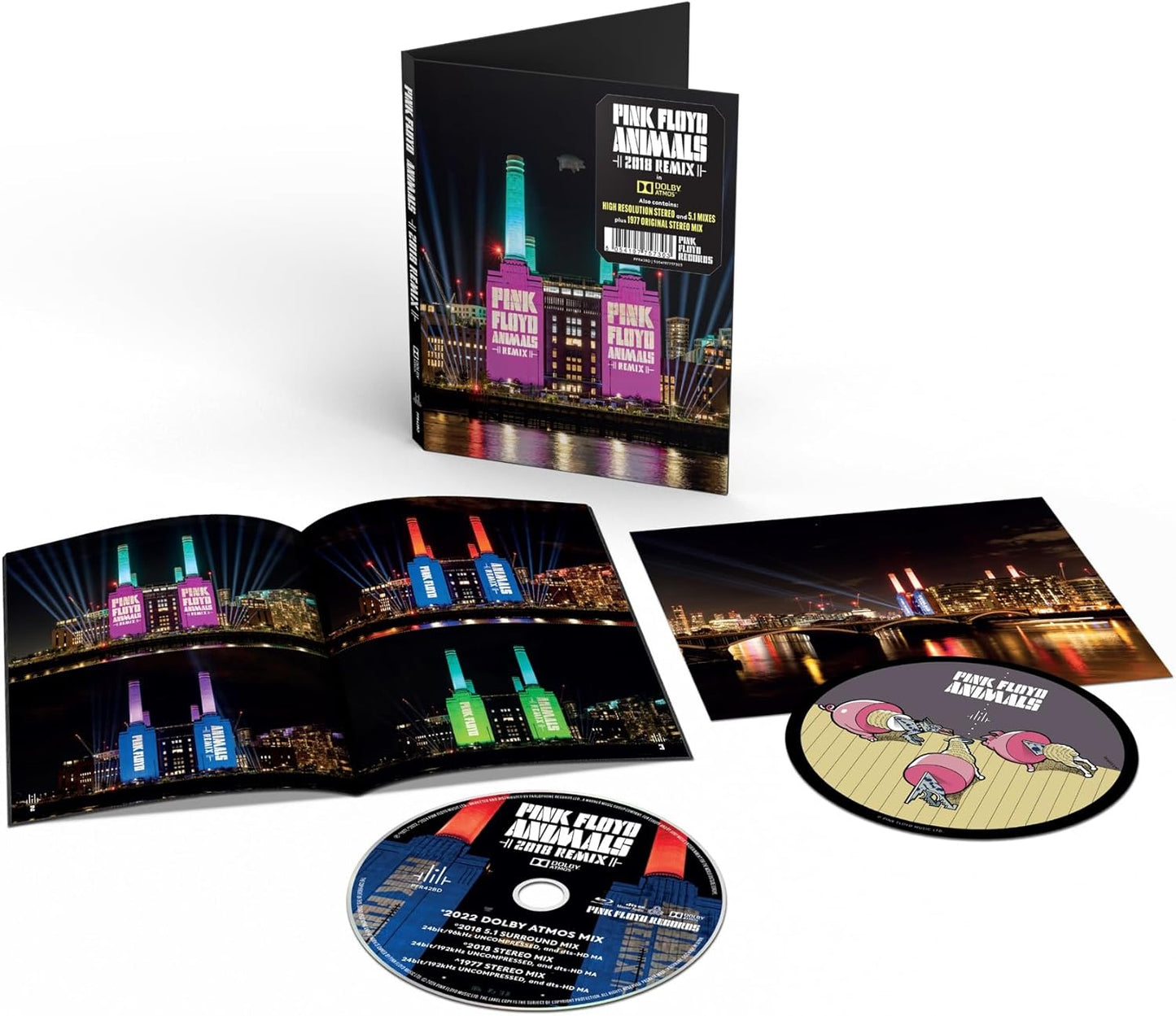 Pink Floyd Animals: The Early Years 2 CD box set displayed on a white background, showing the outer sleeve, inner booklet, CD, and a printed insert.