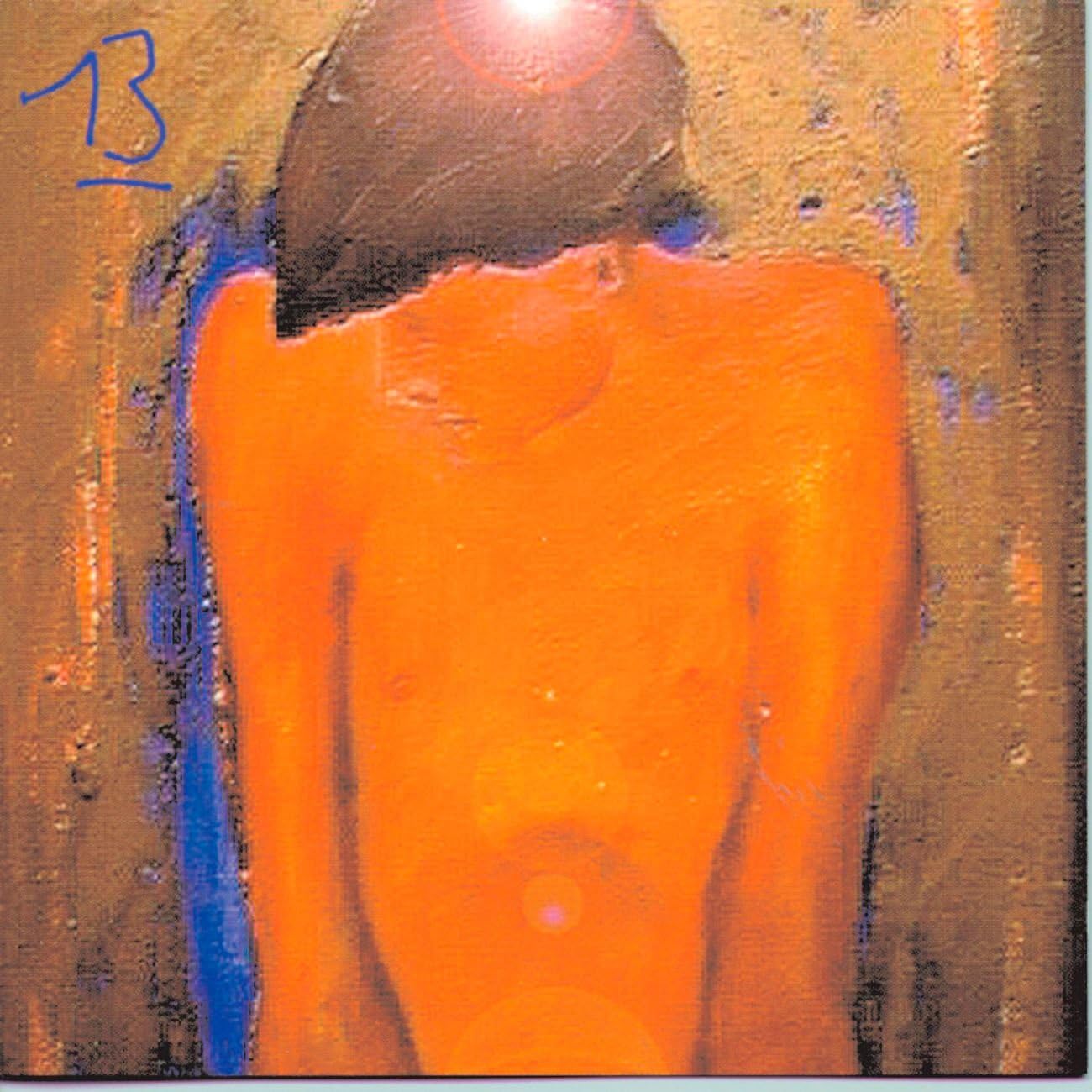 Limited edition vinyl record cover featuring abstract art in orange and blue tones with the number 13 visible at the top.