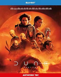 Promotional poster for 'Dune: Part Two' featuring various characters from the movie with a orange tinted background.