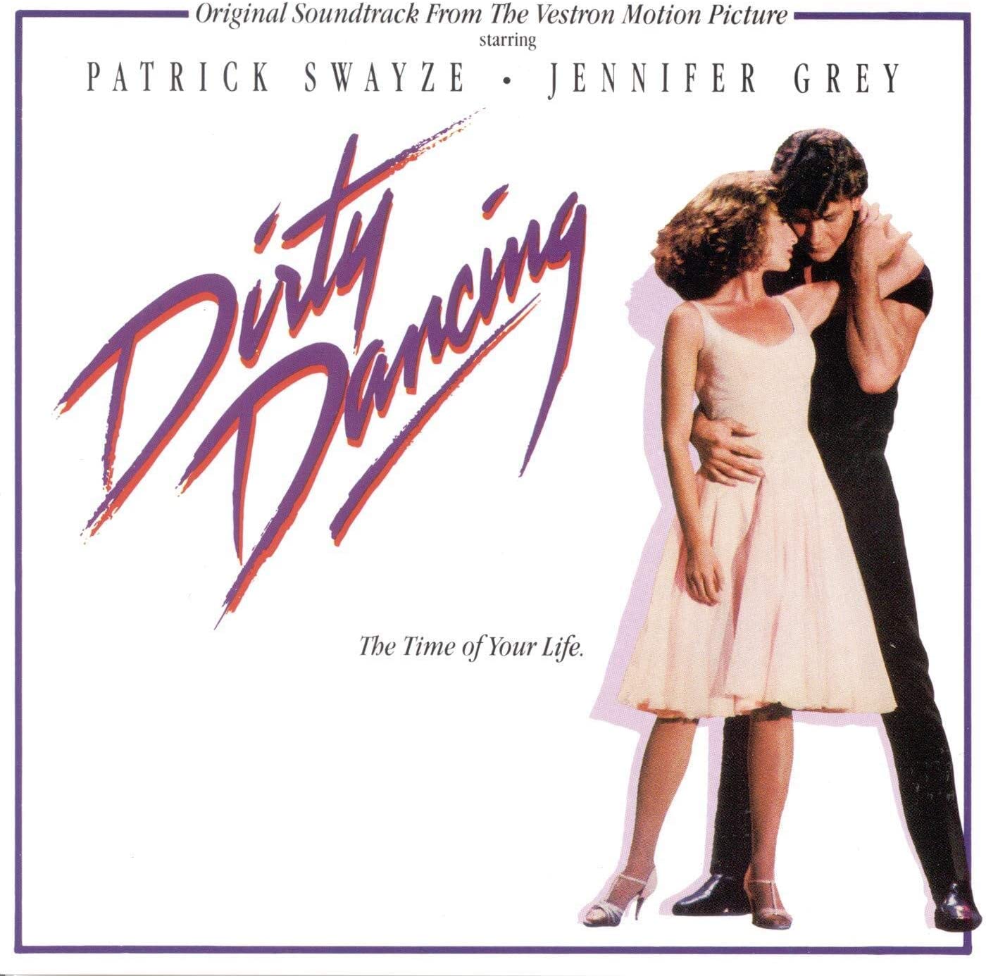 CD cover for 'Dirty Dancing' featuring an image of the main characters, with tracklisting and movie title.