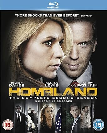Blu-ray cover of 'Homeland' with two characters facing each other, featuring the title and cast names.