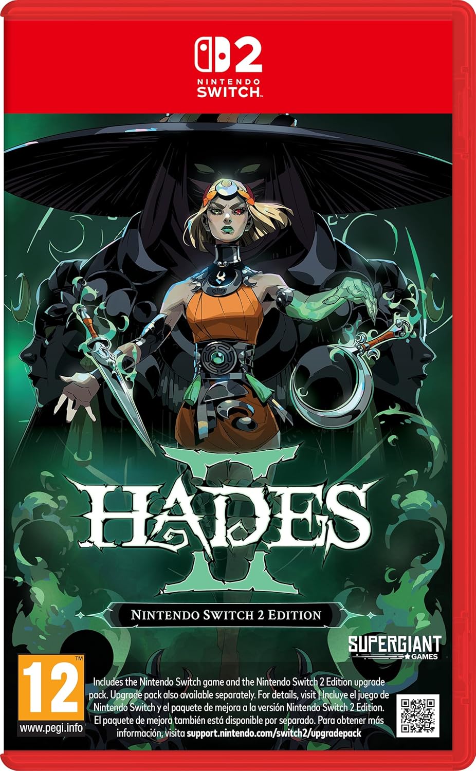 Hades game cover for Nintendo Switch with character illustration and red border