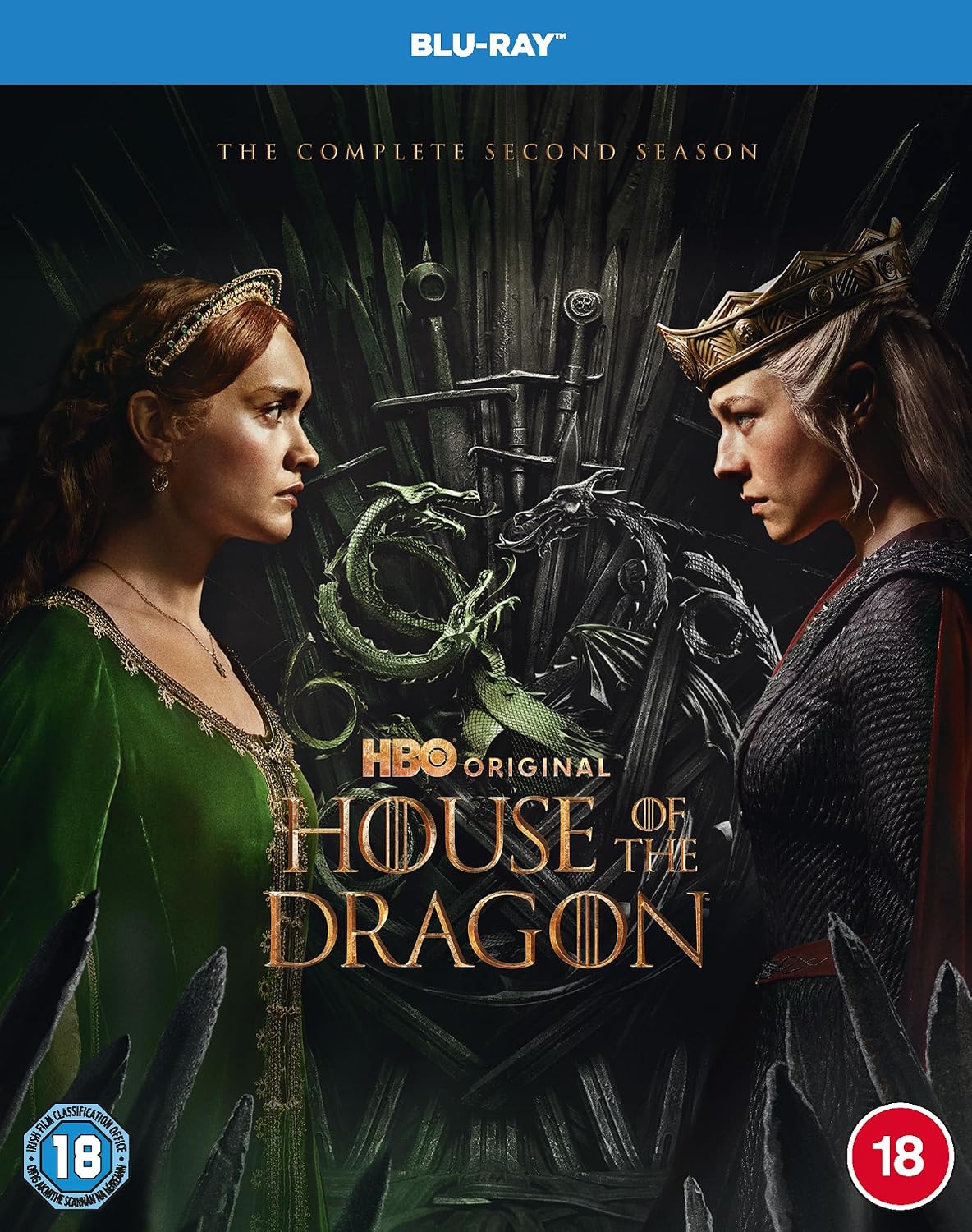 Blu-ray cover of 'House of the Dragon' with two characters facing each other.