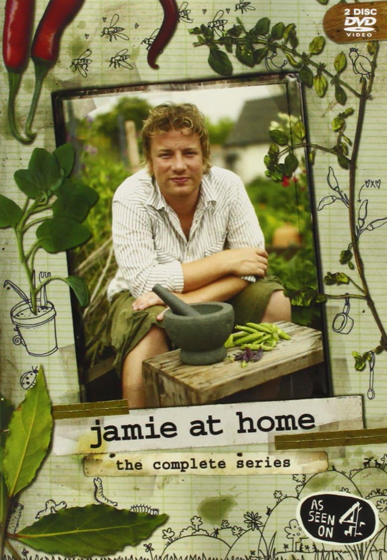 DVD cover of 'Jamie at Home' with a person in a garden setting