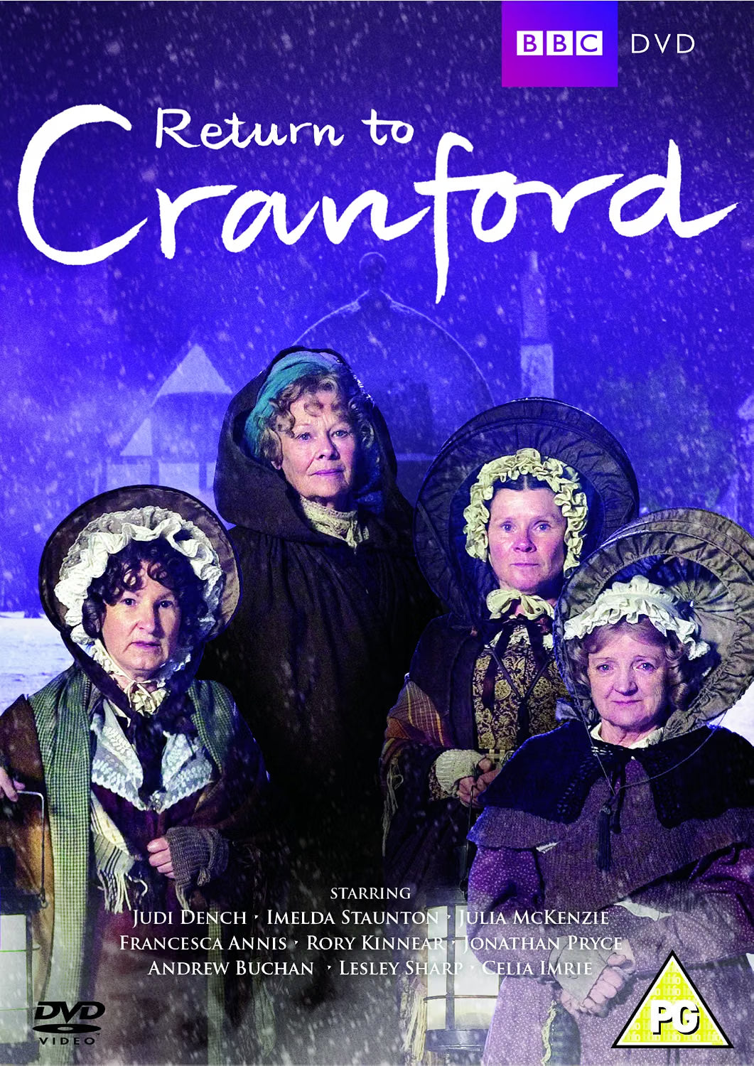 DVD cover of 'Return to Cranford' with characters in period costumes against a purple background.