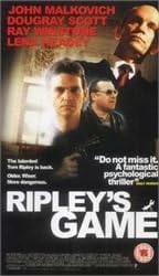 Movie poster for 'Ripley's Game' featuring John Malkovich and Dougray Scott.