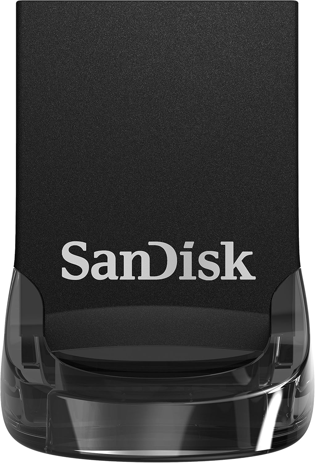 Black SanDisk USB drive with clear base