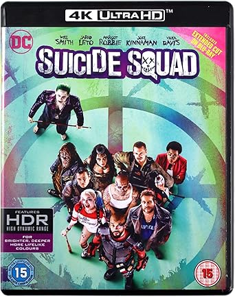 DVD cover of 'Suicide Squad' featuring characters from the movie.