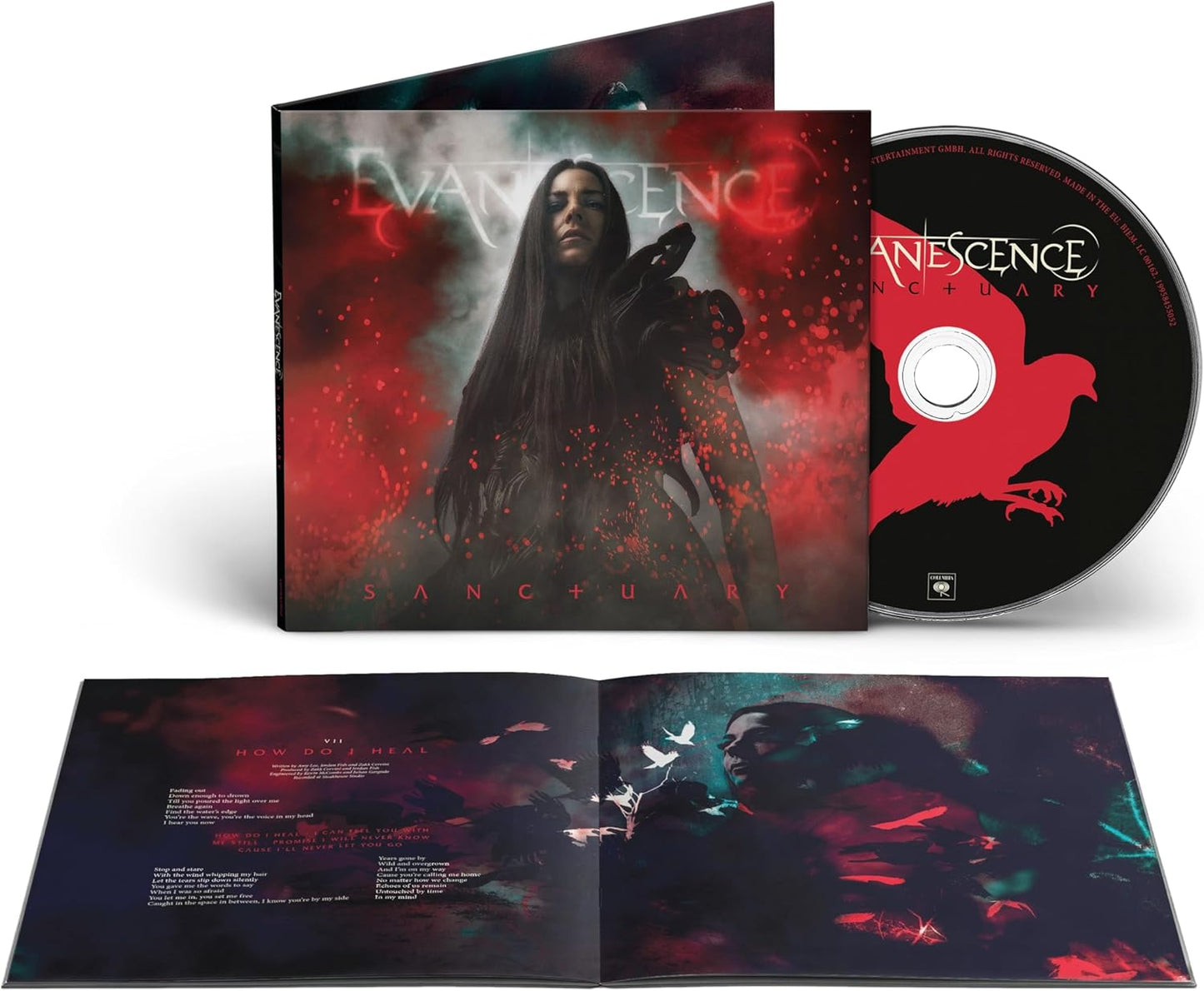 Evanescence 'Sanctuary' album with cover and CD on a white background
