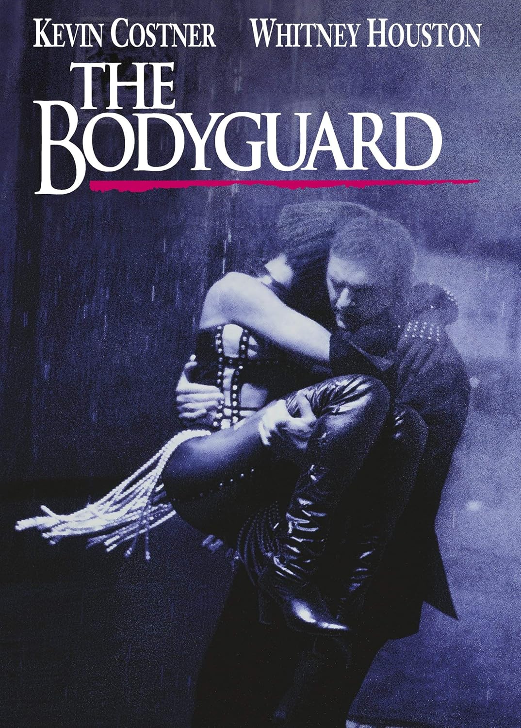 Movie poster for 'The Bodyguard' featuring Kevin Costner and Whitney Houston.