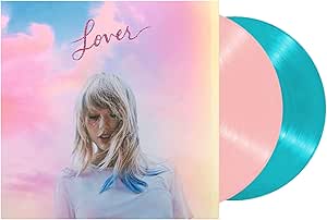 Taylor Swift 'Lover' double vinyl record with a blue and pink cover.