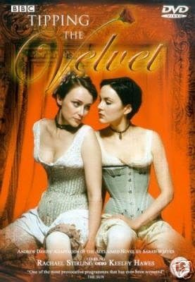 DVD cover of the BBC series 'Tipping the Velvet' featuring two female characters in Victorian-era costumes.