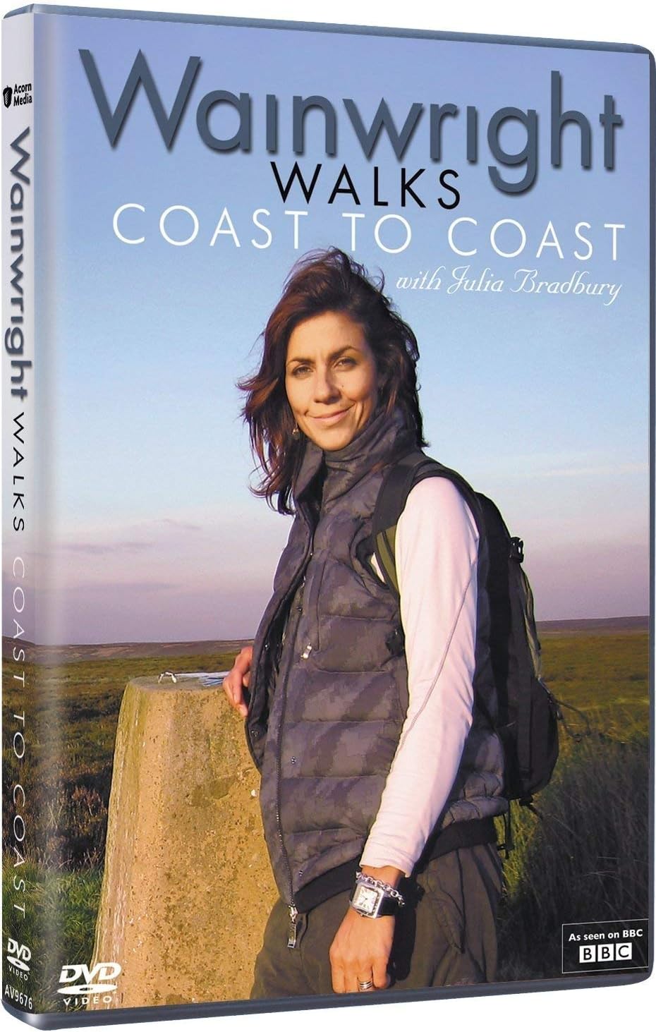 DVD cover for 'Wainwright Walks: Coast to Coast' featuring a woman outdoors in a landscape setting, with the title text prominently displayed at the top.