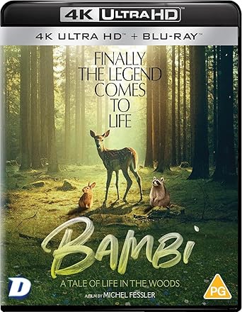 Bambi 4K Ultra HD Blu-ray cover with deer in a forest