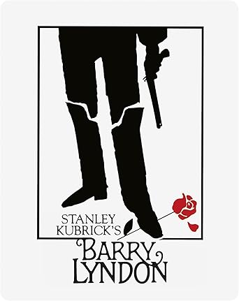Silhouette of a person wearing pants and boots with a rose, featuring the text 'Stanley Kubrick's Barry Lyndon'.