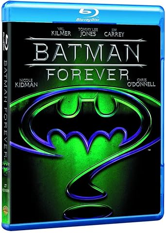 Blu-ray cover of 'Batman Forever' with Bat-signal design