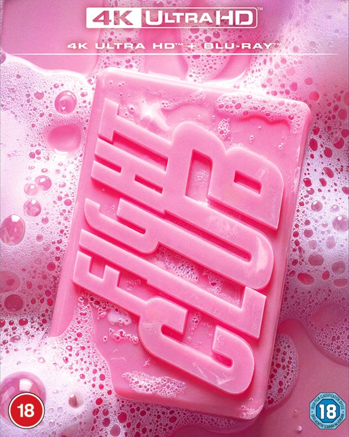 Pink 4K Ultra HD Blu-ray case with 'Glow in the Dark' text on a pink bubble background