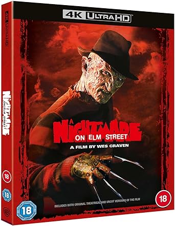4K Ultra HD movie box set for 'A Nightmare on Elm Street' with Freddy Krueger design.
