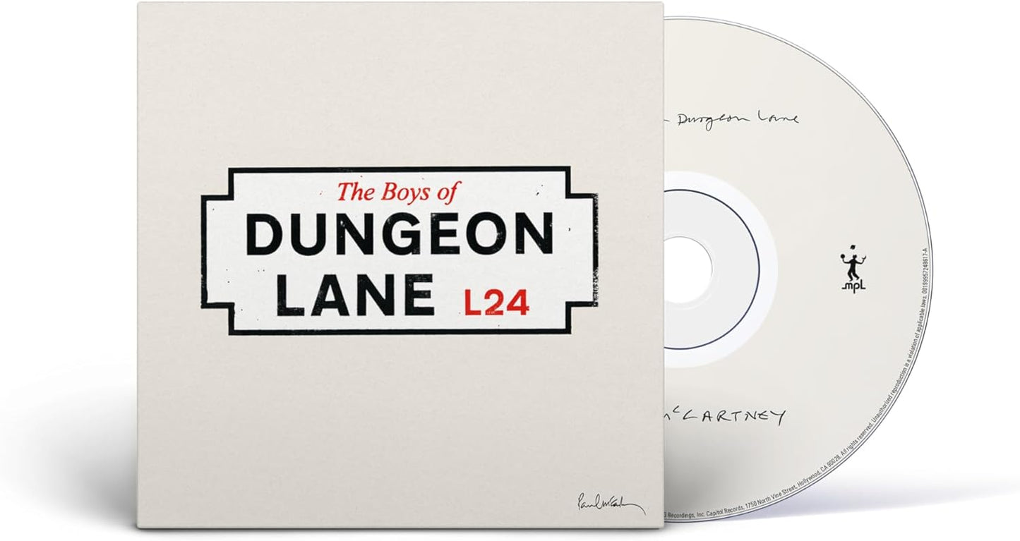 Vinyl record and cover titled 'The Boys of Dungeon Lane L24' on a white background