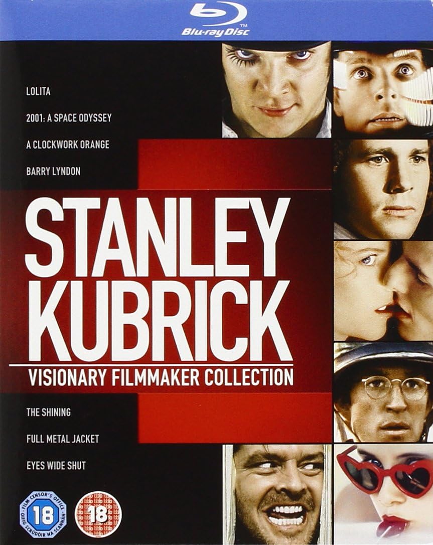 Stanley Kubrick Visionary Filmmaker Collection Blu-ray 8 Discs Region Free | The Shining Jack Nicholson | A Clockwork Orange Malcolm McDowell | 2001 A Space Odyssey | Dr Strangelove Peter Sellers | Barry Lyndon| Eyes Wide Shut | 18 Cert | New & Sealed