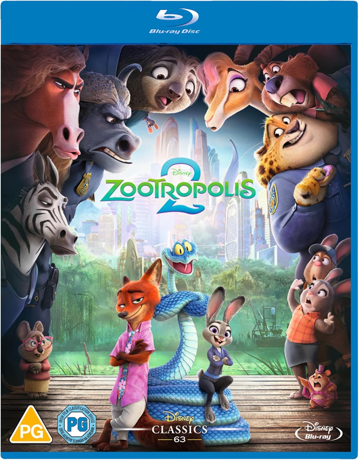Blu-ray cover of 'Zootropolis 2' featuring animated characters from the movie.