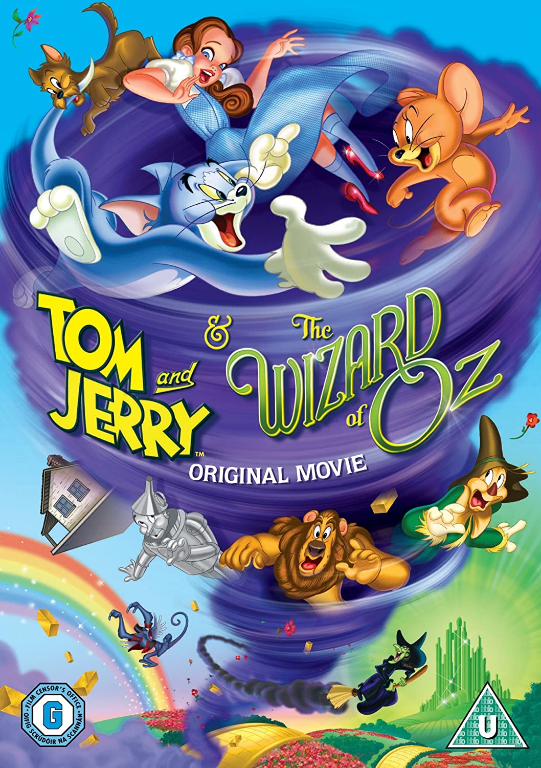 DVD cover for 'Tom and Jerry: And The Wizard Of Oz' featuring colorful animated characters from the movie including Tom, Jerry, and various others in a fantasy setting.