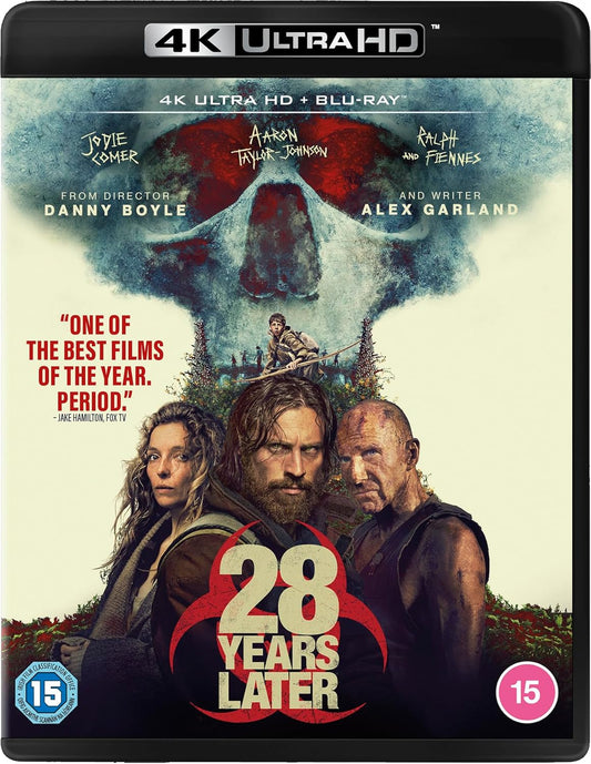 Blu-ray cover of '28 Years Later' with movie title and cast names.