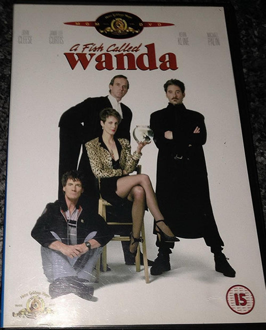 DVD cover of 'A Fish Called Wanda' with four characters on a white background