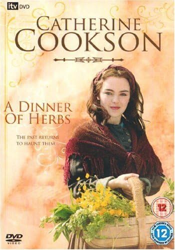 DVD cover for 'A Dinner Of Herbs' featuring a woman in a red dress with a herbal theme in the background.