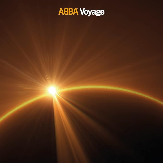Album cover with 'ABBA Voyage' text and a bright light source