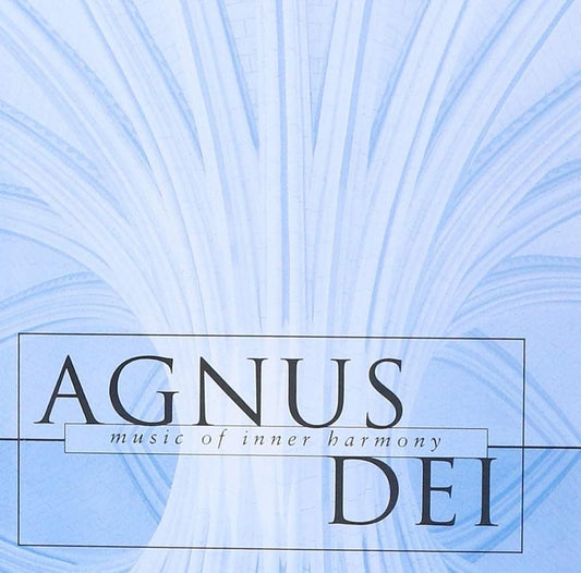 Album cover for 'Agnus Dei' with a light blue abstract design