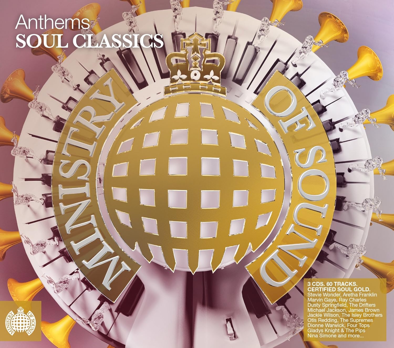 Album cover for 'Ministry of Sound Anthems Soul Classics' with a central logo and text.