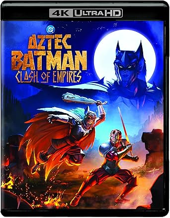 4K Ultra HD movie cover for 'Aztec Batman: Clash of Empires' with characters and warrior imagery.