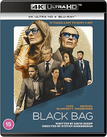 4K Ultra HD Blu-ray cover of 'Black Bag' with characters and 4K Ultra HD branding.