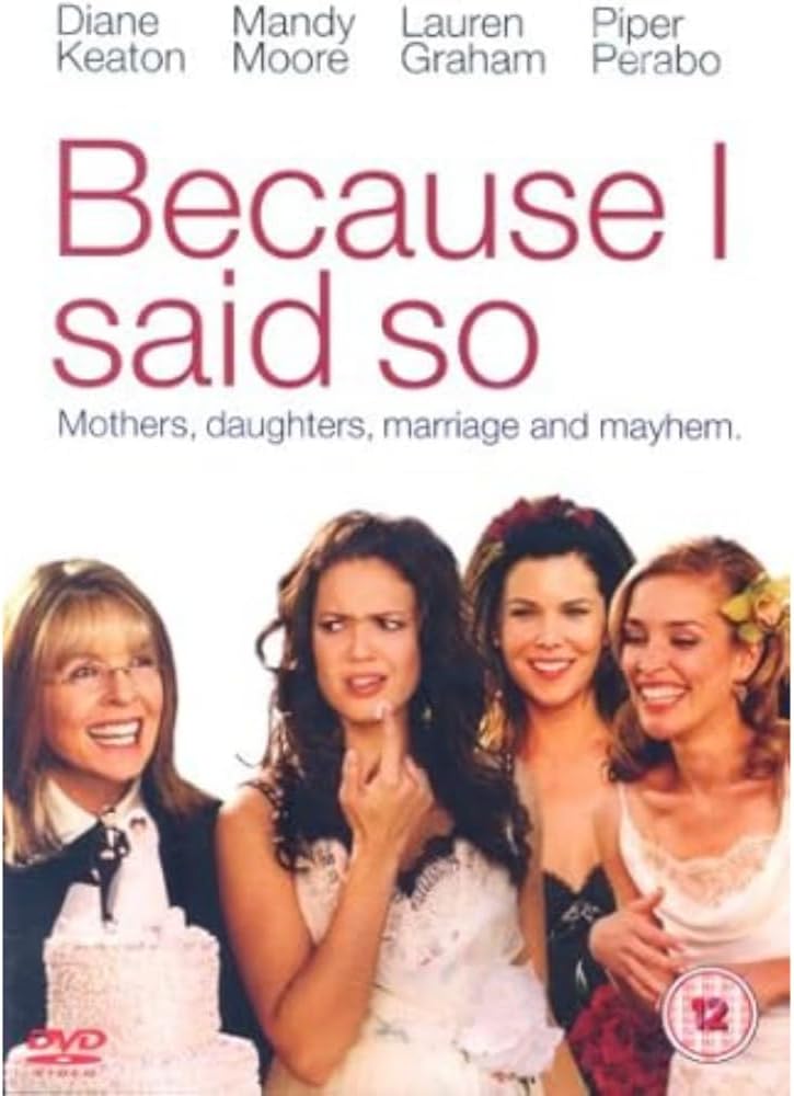 Movie poster for 'Because I Said So' featuring four women with text about the film's themes.