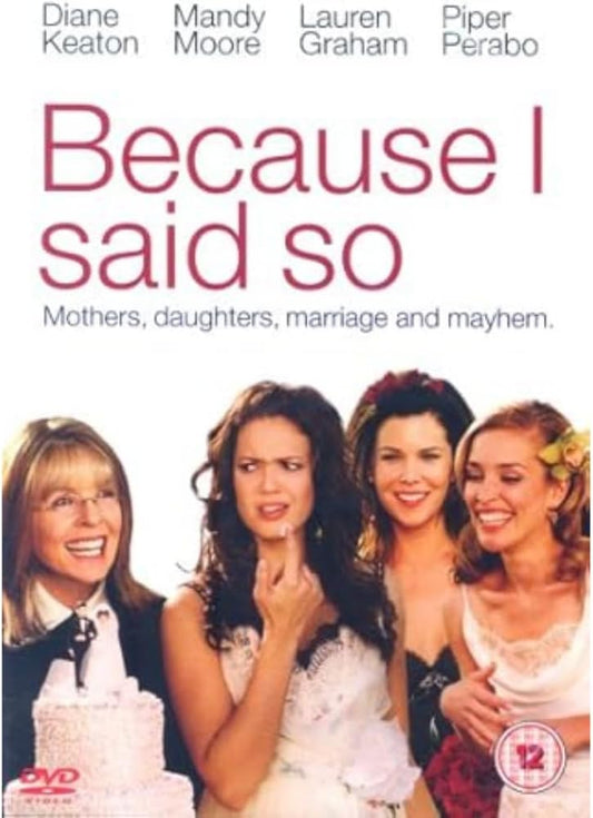 Movie poster for 'Because I Said So' featuring four women with text about the film's themes.