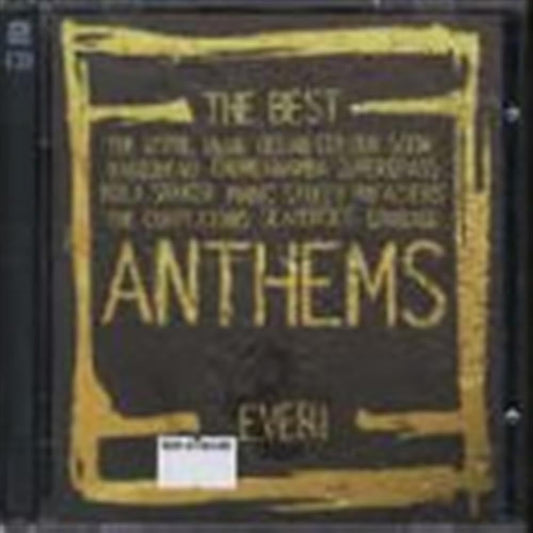 Album cover for 'The Best Anthems Ever!' with gold text on a black background