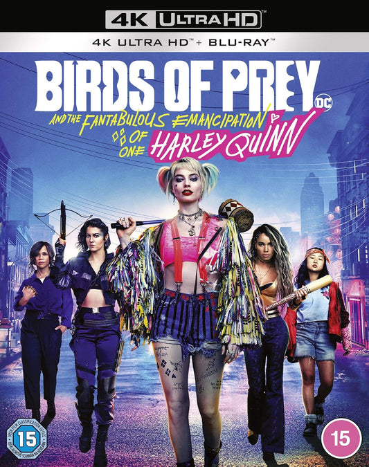 Blu-ray cover of 'Birds of Prey' featuring characters from the movie.