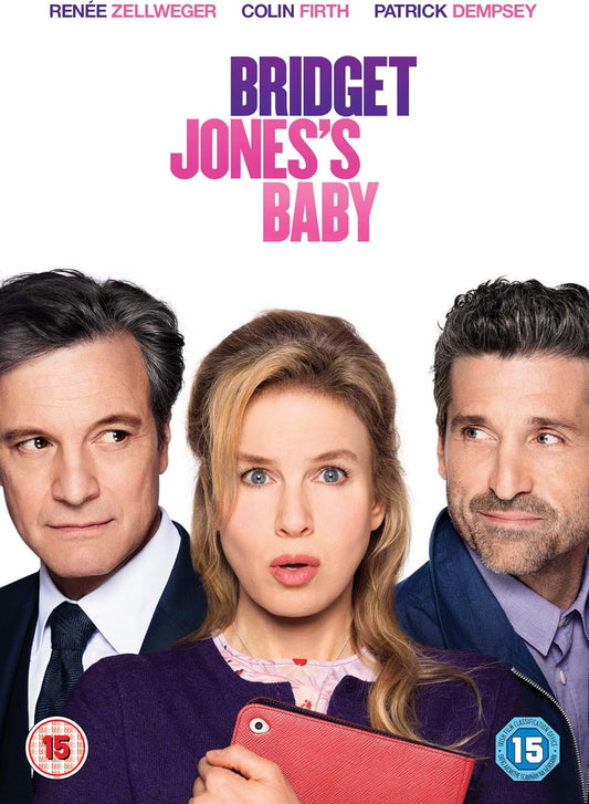 Movie poster for 'Bridget Jones's Baby' featuring three main characters.