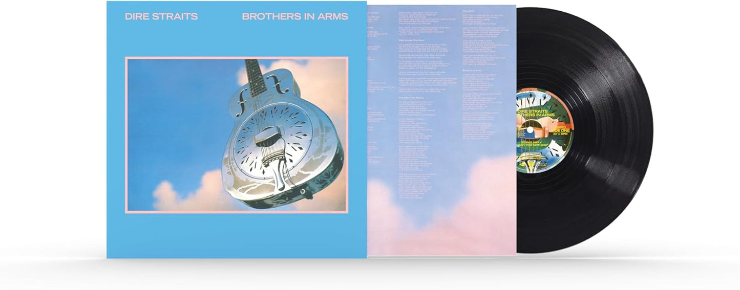 Vinyl record with blue cover featuring a clock illustration and text