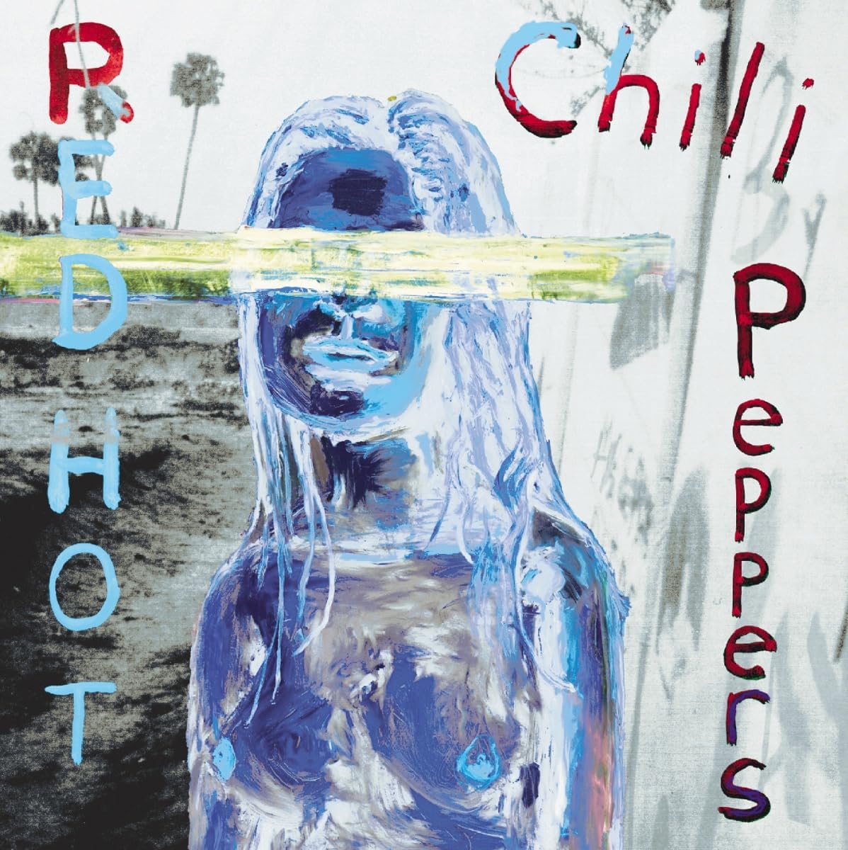 Album cover for Red Hot Chili Peppers with abstract design and text.