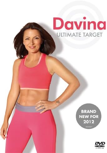 Davina Ultimate Target branded workout DVD cover featuring a woman in a pink workout outfit, with the text 'New for 2012' and 'Brand New' indicating it's a fresh release.