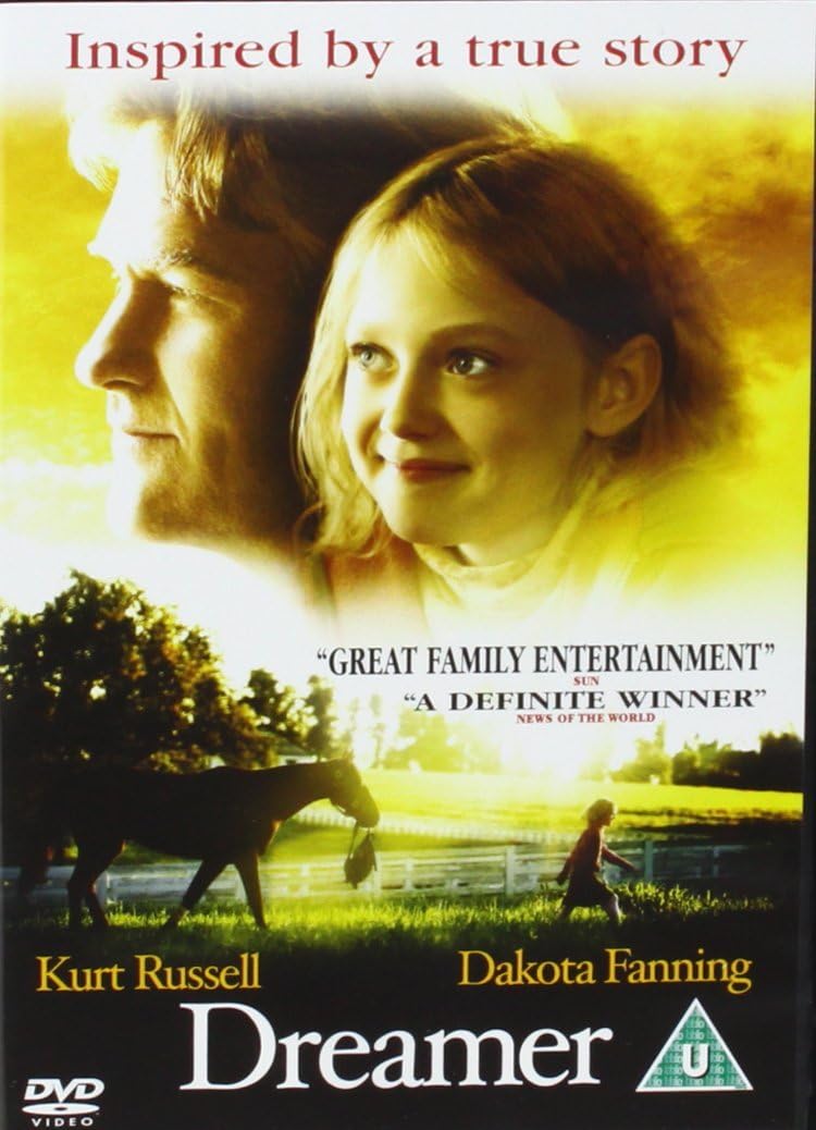 Movie poster for 'Dreamer' featuring a man and a young girl with a horse in the background.