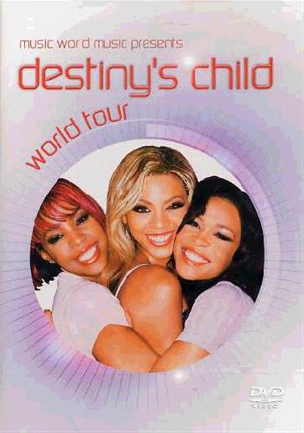 Promotional poster for Destiny's Child world tour featuring three women smiling.