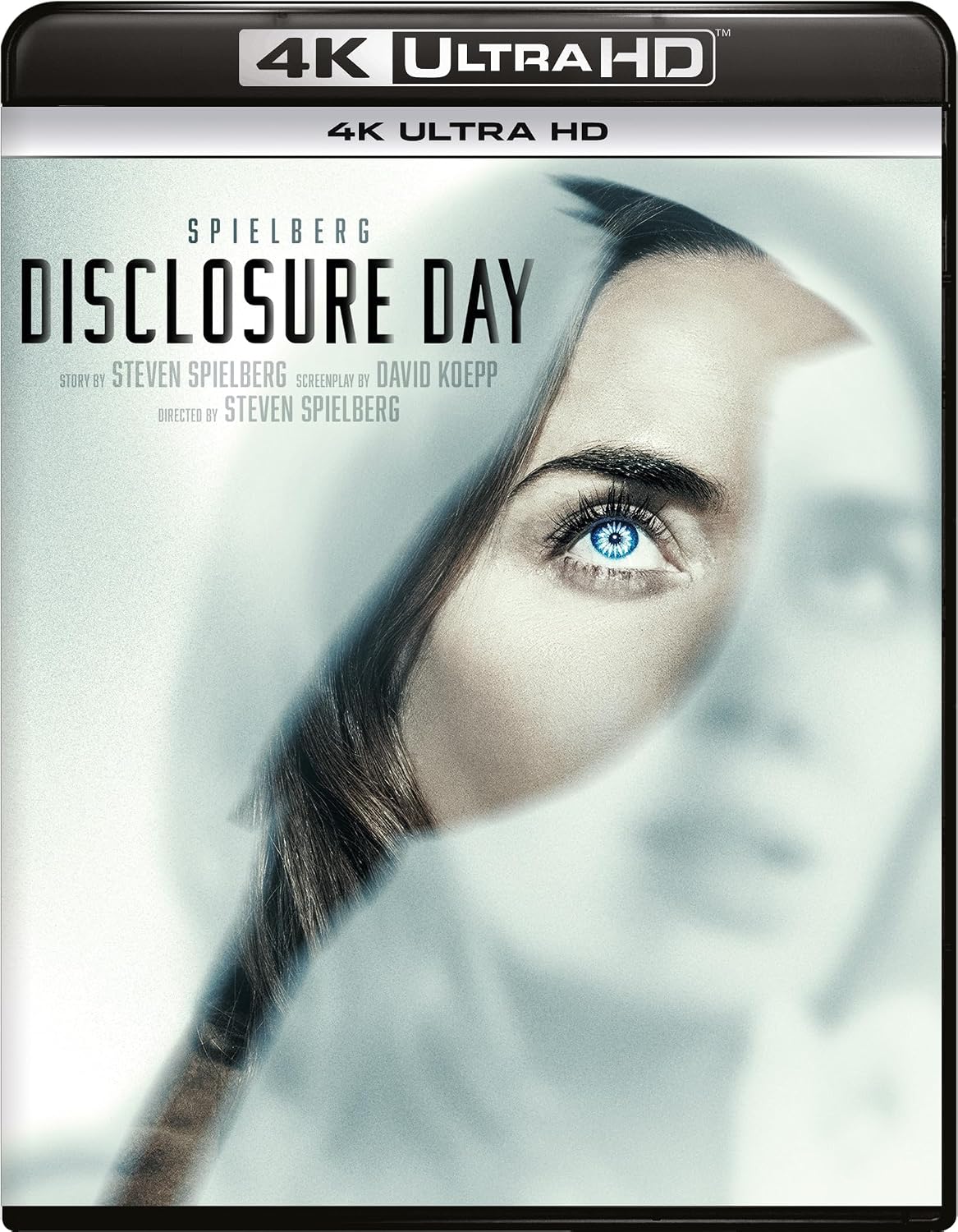 4K Ultra HD movie cover for 'Disclosure Day' with a close-up of a person's eye.