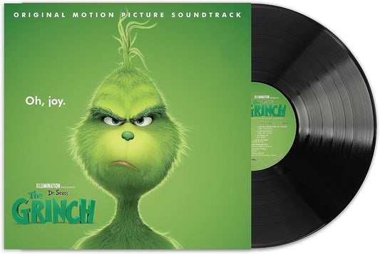 Vinyl record cover for 'The Grinch' with a green character and text on a green background