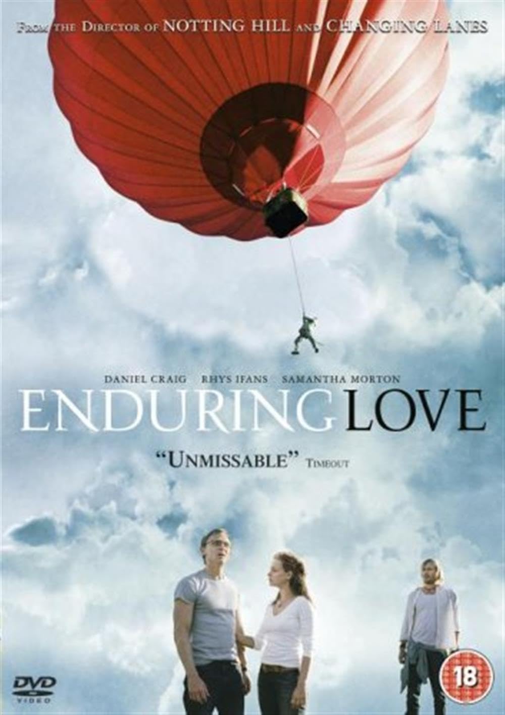 DVD cover of 'Enduring Love' with a red balloon and people against a cloudy sky.