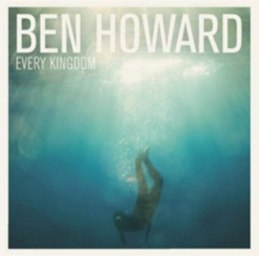 Album cover for Ben Howard's 'Every Kingdom' featuring an underwater photograph of a diver with the artist's name in large white text at the top.